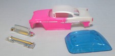 "NEW" T-DASH 50'S COUPE PINK/WHITE TWO TONE T JET BODY BLUE WINDSHIELD 