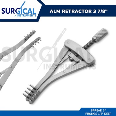 ALM Retractor 3 7/8'' Spread 3'', Prongs 1/2'' Deep Stainless Steel German Grade