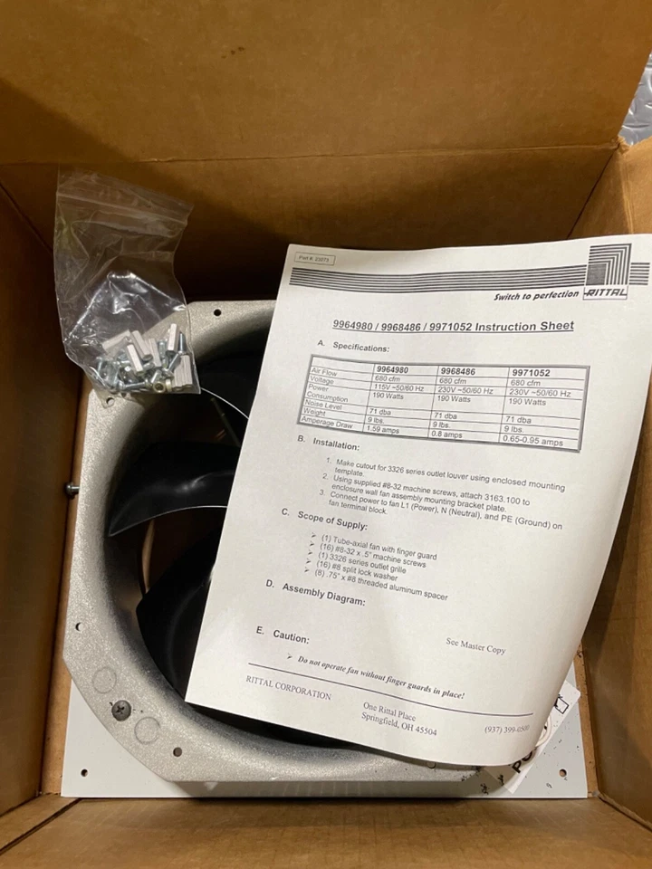 Unidad de ventilador y filtro Rittal 9964980 usada Foto 2 de 4