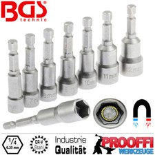 Magnet Stecknuss Steckschlüssel Satz 8-tlg Für Akkuschrauber 6mm - 13mm BGS 2758