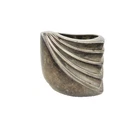 CHARLES KRYPELL 925 Silver  Vintage Dark Tone Modernist Band Ring Sz 6 RG19189