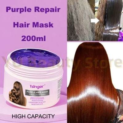 Purple Keratin Hair Mask 200ml   Deep Nourishing & Brightening with Maca Essence