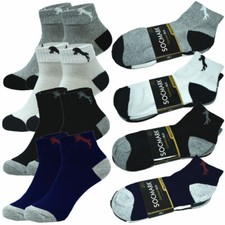 3-12 Pairs Mens Tiger Ankle Quarter Crew Socks Cotton Low Cut Size 9-11 10-13