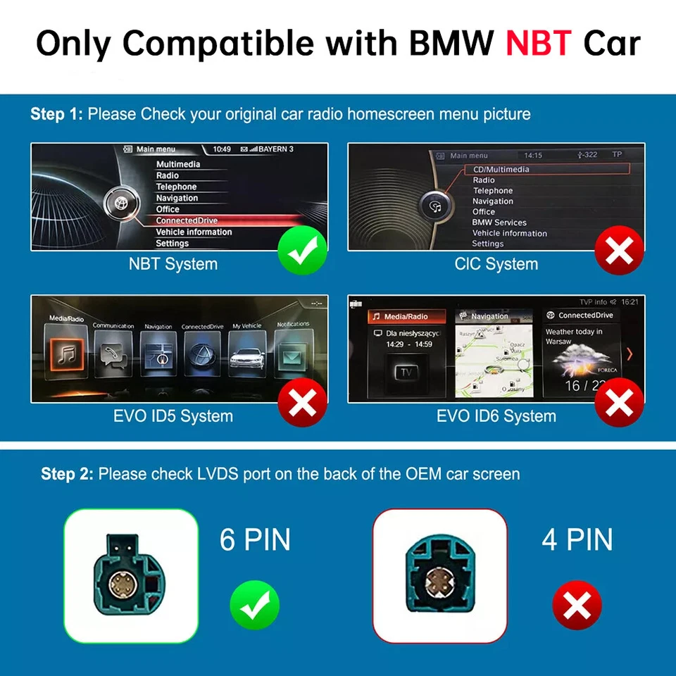 Wireless Carplay Android Auto Nachrüstsatz für BMW 3er 4er F20 F30 F31 F34 F80 - Bild 2 von 4