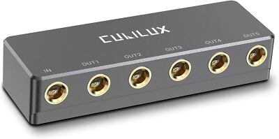 Cubilux 5-Way Quarter Inch Signal Splitter, Passive 1/4â  Audio Splitter, 6.35m