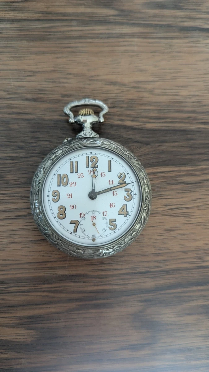 Montre à Gousset Ancienne Et Rare, Mécanique, En Métal - Occasion Vintage Pour Collectionneurs