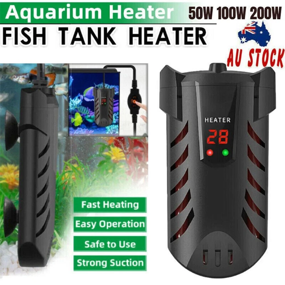 100-500W Aquarium Heater Rod Fish Tank Submersible With Visible LED Display