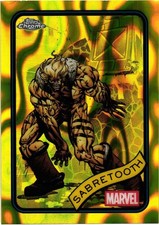 2025 MARVEL TOPPS CHROME YELLOW LAVA REFRACTOR PARALLEL #92 SABRETOOTH