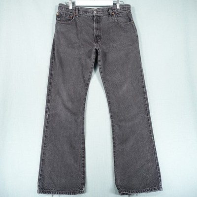 Vintage Levis 517 Jeans Herren W36 L32 schwarz Baumwolle Bootcut Distressed Denim Hose Y2K