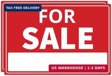 2PC For Sale Sign Car, 12 Inches by 8 Inches - 20 mil Polystyrene Plastic - Car