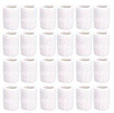 Athletic Performance Team Pack of 24 Wristbands 12 pair , White