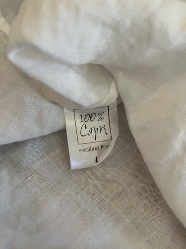 Chemise boutonnée en lin brodé café Capri Italie Camicia | Medium - Photo 8/8