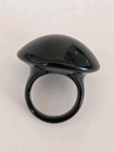 Vintage Chunky 1.25" Black Resin Dome Resin Statement Ring Size 6.5  — photo 2