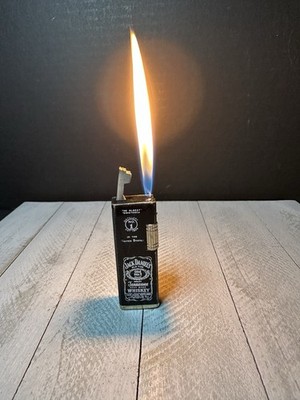 Vintage Jack Daniels Whiskey Butane Cigarette Lighter Strike Korea Has Wear