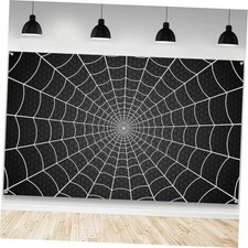 Spider Web Backdrop Spider Web Baby Shower Birthday 70.8x43.3inch Black