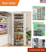 10-Tier Over The Door Pantry Organizer, Pantry Organization and Storage, Blac...
