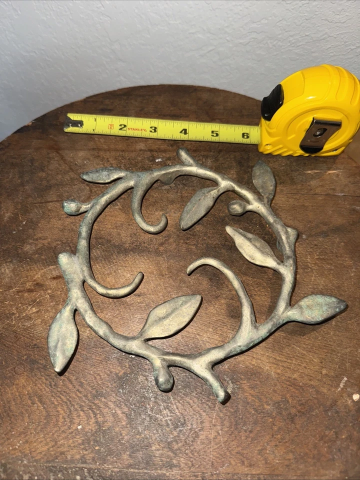 Michael Aram Vine Collection Trivet Plateado Bronce Hecho a Mano Hoja Diseño 6” Foto 2 de 4