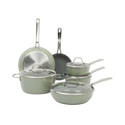 Sur La Table Kitchen Essentials Cool Commune Hard Anodized 10 Piece PFA Free ...