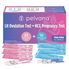 Pelvana 25 LH Ovulation and 10 HCG Pregnancy Test Strip Combo Kit 35 Tests