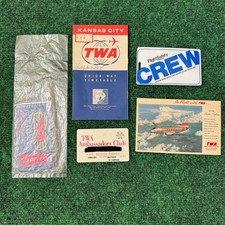 Vintage TWA Airlines Flight Crew ID Tag Lugga...