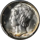 1945-S Mercury Dime PCGS MS65+ FB Superb Eye Appeal Strong Strike