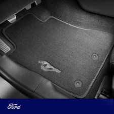 Mustang® 2015-2025 Black Rug Front Driver Passenger Side Carpet Floor Mat Set