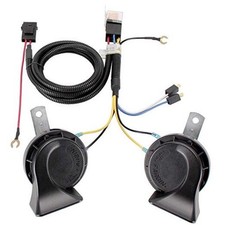 Loud Car Horn Kit Electric Horn with Relay 12v Black horn with wire harness