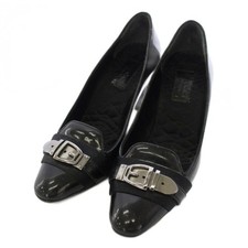 Gucci Pumps Enamel Heel Black Women's Size EU34.5/US4.5