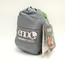 NEW ENO Eagles Nest Outfitters Double Nest Lime Green Silver Nylon Hammock w Bag
