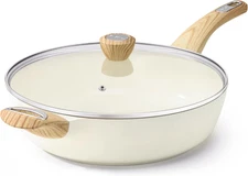 13.3in Ceramic Nonstick Frying Pan w Lid 6Qt Deep Saute Induction