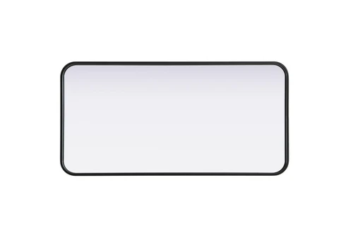 Elegant Decor Contour Metal Rectangle Mirror 18X36" Black - Picture 5 of 11