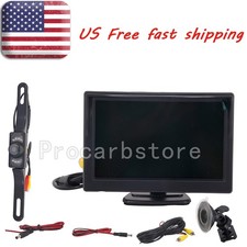 Wired Rear View Backup Camera Cars HD Night Vision 5" Monitor Back Up Waterproof