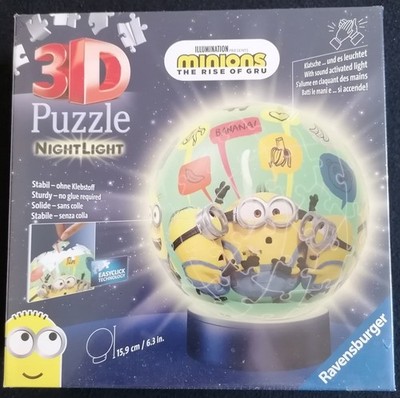 ''Minions'' 3D Puzzle - Ravensburger - Nachtlicht Puzzle Ball - RAR - Neu/OVP