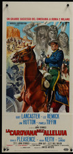 THE HALLELUJAH TRAIL 1965 Original Italian Locandina Burt Lancaster