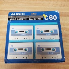 Low Noise New Blank Audio Cassette Tape C-60 Lot of 4