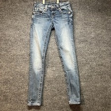 Miss Me Jeans Skinny Womens Size 24 Style JE5737SR 31  Inseam Light Blue Denim