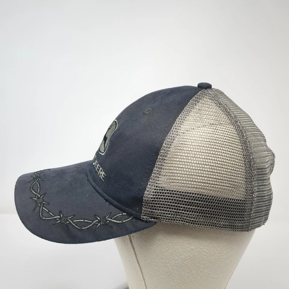 Sombrero de camionero John Deere Snapback gris talla única ajustable bordado malla trasera Foto 3 de 4
