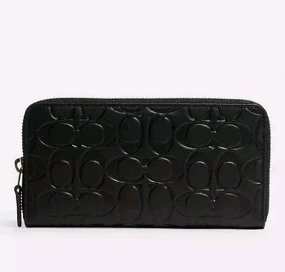 新品未使用】COACH ブラック レザー ケース　メンズ/レディース COACH CE551 Long Wallet with Zip-Around Closure Unisext for sale
