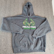 Vintage RealTree Outfitters Hoodie Gray With Camo Antlers Pullover 2XL
