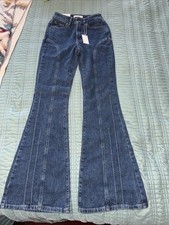 Jeans acampanados Warp + Weft 0/25 Mia Miami Anthropologie nuevos con etiquetas