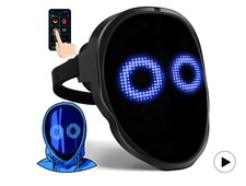 LED Programmable Face Mask with Bluetooth App   Music Reactive Party Cosplay Lig