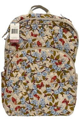 backpack to fit 17 inch laptop vera bradley Vera Bradley Essential Large Backpack Laptop Pocket Cotton Abuzz Floral  Butterfl