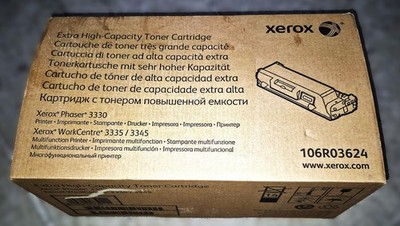 Genuine Xerox 106R03624 Extra High Capacity Black Toner Cartridge Phaser 3330