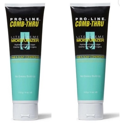 Pro-Line Comb-Thru Lite Creme Moisturizer Hair & Scalp Conditioner 4oz- 2 Pk