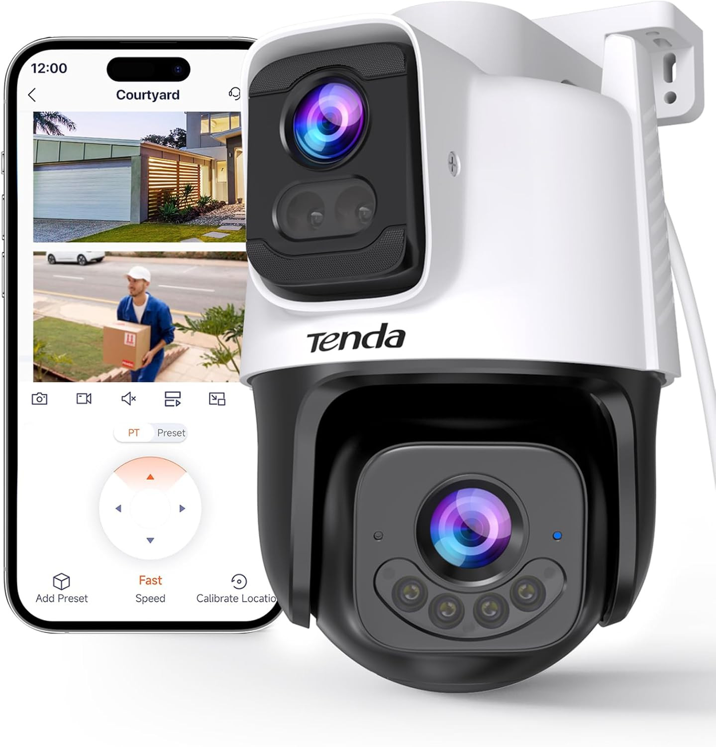 Tenda CH9 Telecamera Wi-Fi Esterno Doppia Lente 2K+2K Wi-Fi 6 PTZ 360°