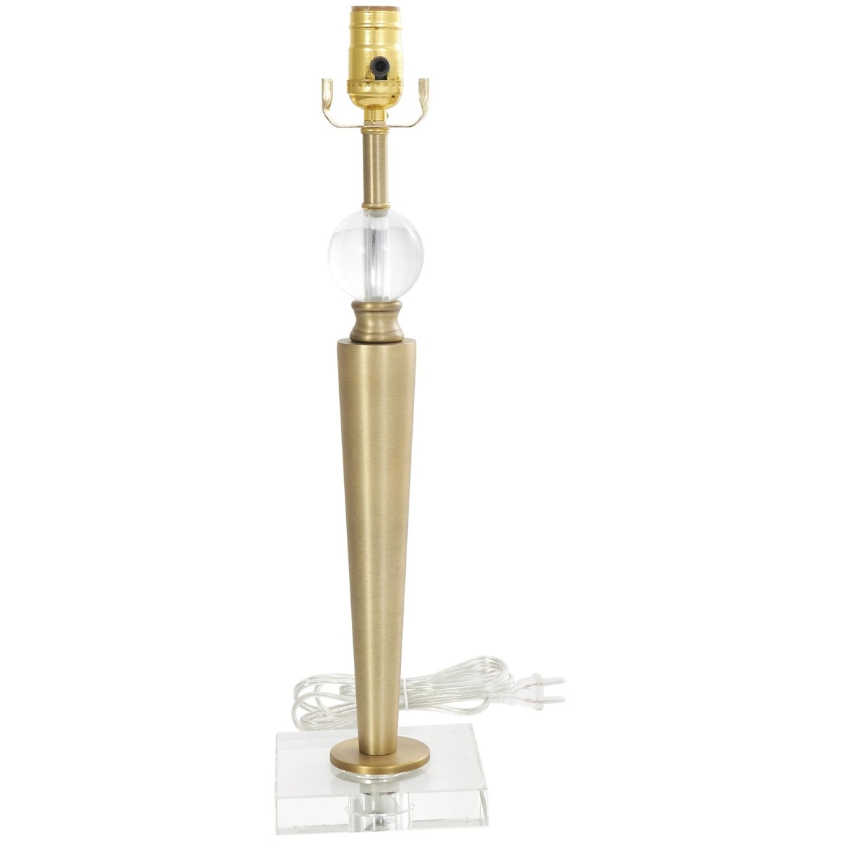 Deco 79 Crystal Tube Table Lamp – 31” Gold & Black Metal Lamp With Silk Shade - View #7