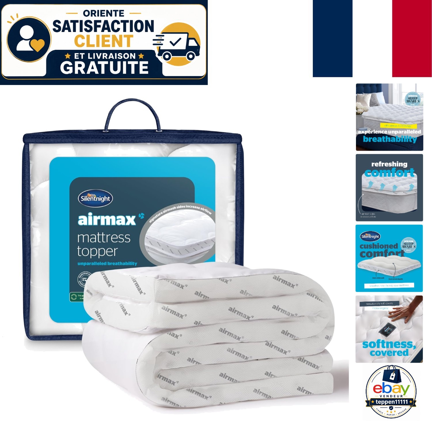 Surmatelas Airmax : transformez votre lit avec 5 cm de douceur lavable