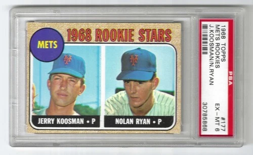 1968 Topps Nolan Ryan Jerry Koosman #177 Mets Rookies RC Rookie PSA 6