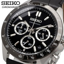  A3Y Seiko Selection SBTR021 Chronograph Quartz Black Dial Men Watch 321 