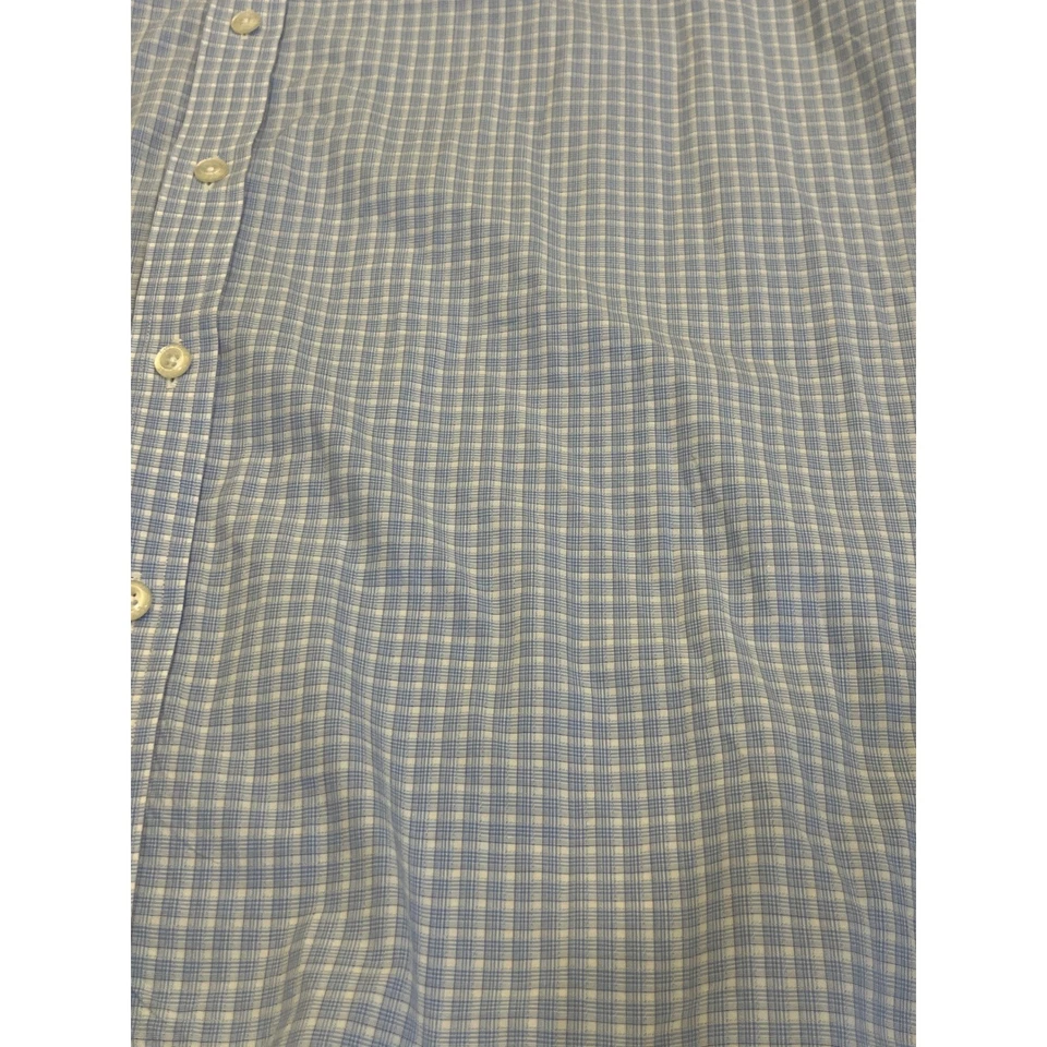 Camisa de vestir Lucchese Bootmaker para hombre manga larga guinga 2XL azul blanco Foto 4 de 4